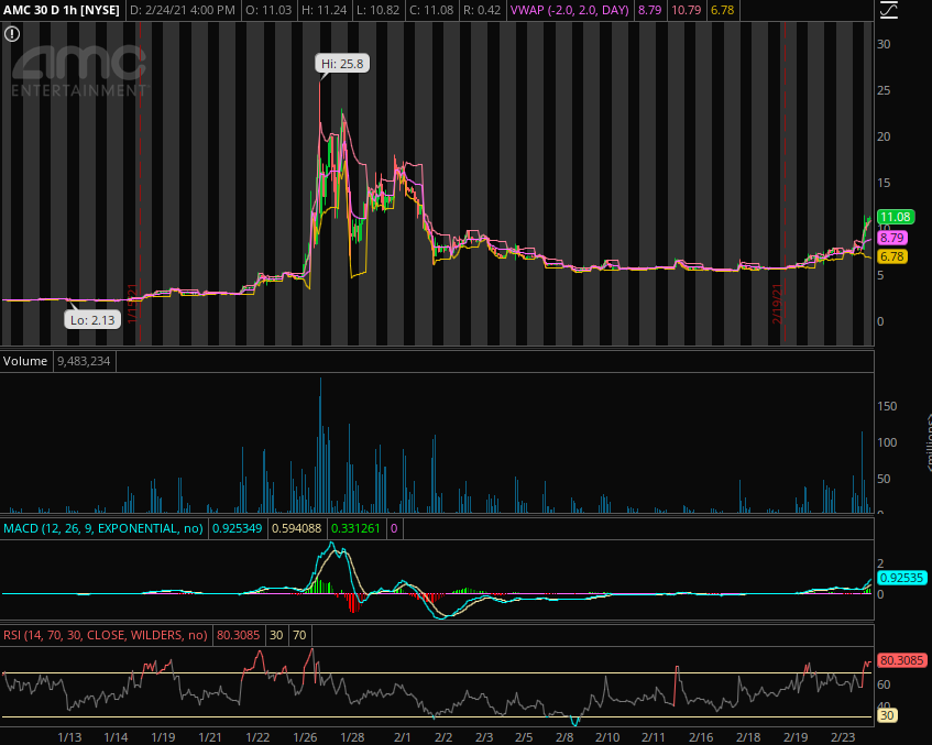 AMC 30D 1h Chart
