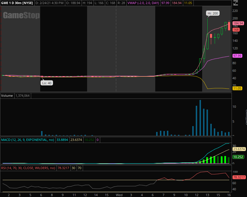 GME 1D 30m Chart