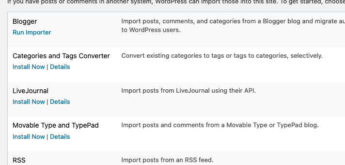 Importing Blogger into WordPress